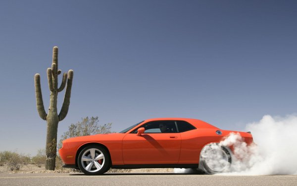 Vehicles Dodge Challenger SRT8 Dodge Car Burnout Smoke Dodge Challenger Orange Car HD Wallpaper | Background Image