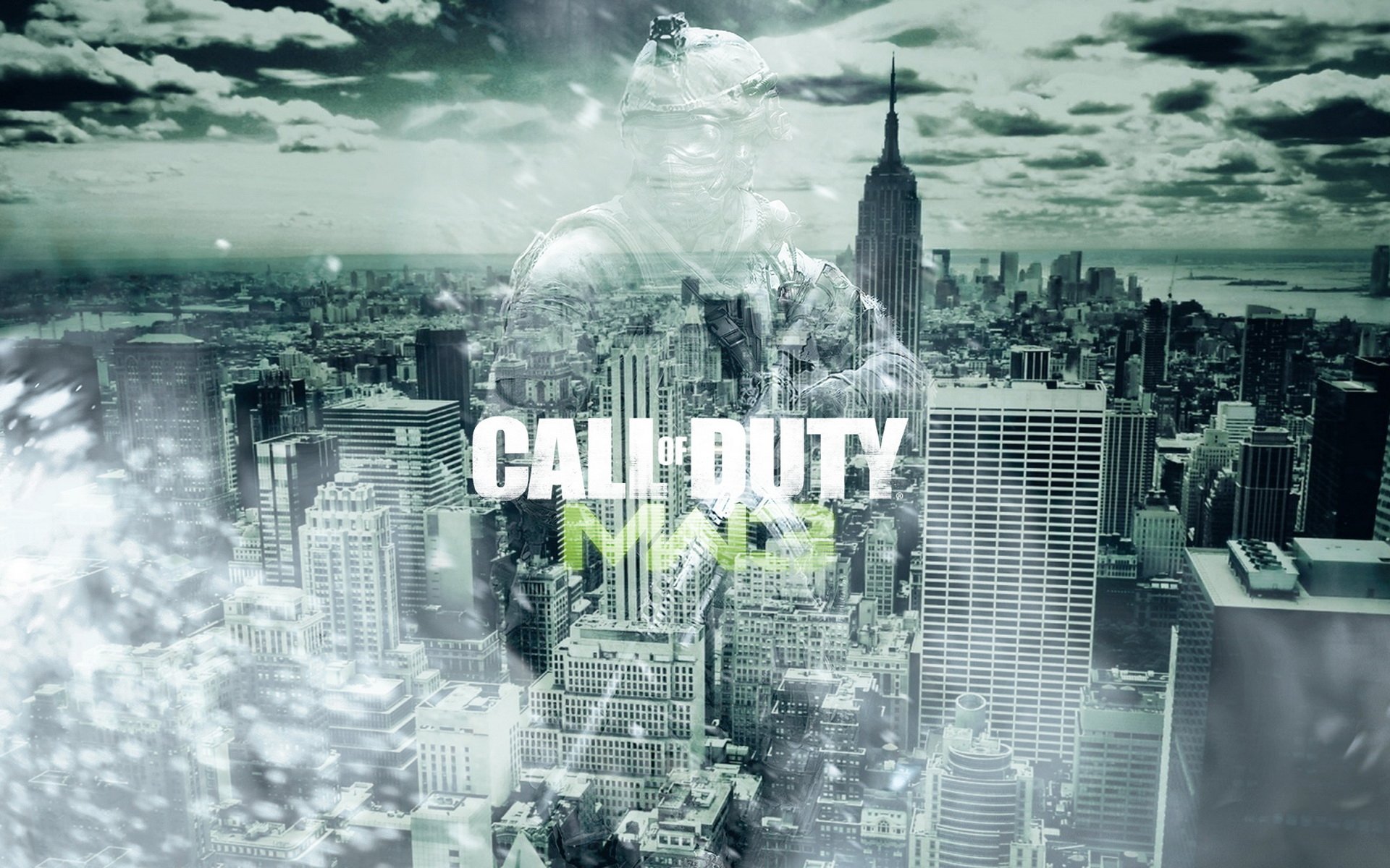 A dynamic HD wallpaper featuring a city skyline with the Call of Duty: Modern Warfare 3 title prominently displayed, capturing the essence of the iconic video game.