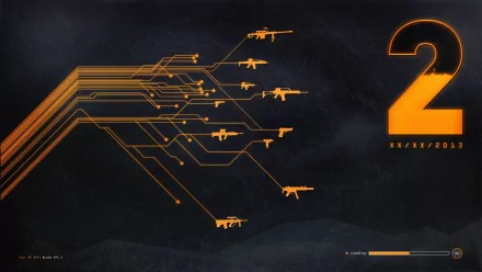 HD desktop wallpaper featuring weapon outlines and the '2' logo, inspired by Call of Duty: Black Ops II, showcasing a sleek, modern design.