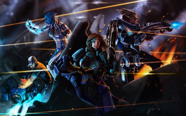 Video Game Mass Effect 3 Mass Effect Liara T'Soni Garrus Vakarian Commander Shepard HD Wallpaper | Background Image