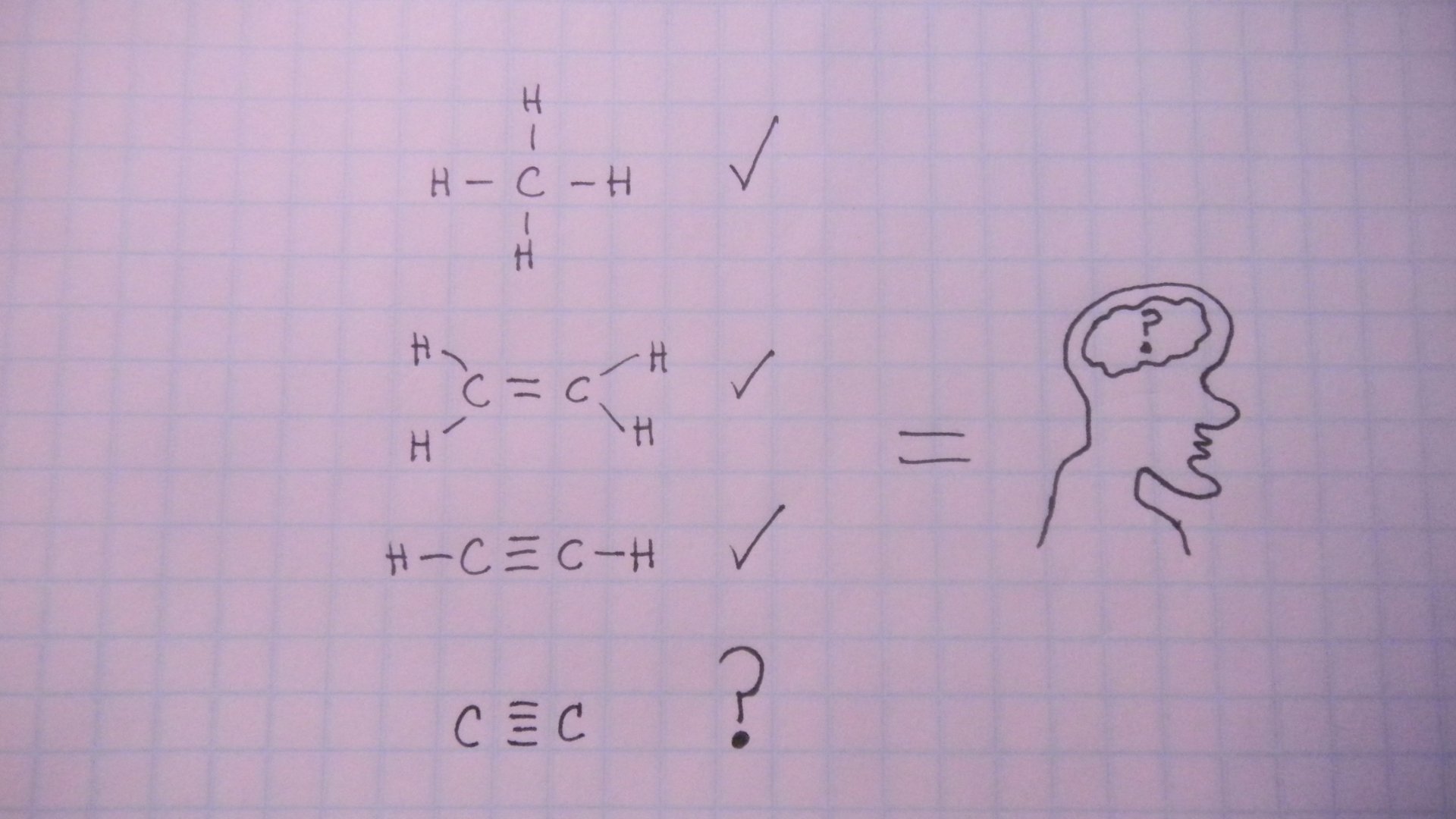 A 4K Ultra HD desktop wallpaper featuring hand-drawn chemical structures of hydrocarbons, symbolizing the connection between technology, physics, and chemistry concepts.