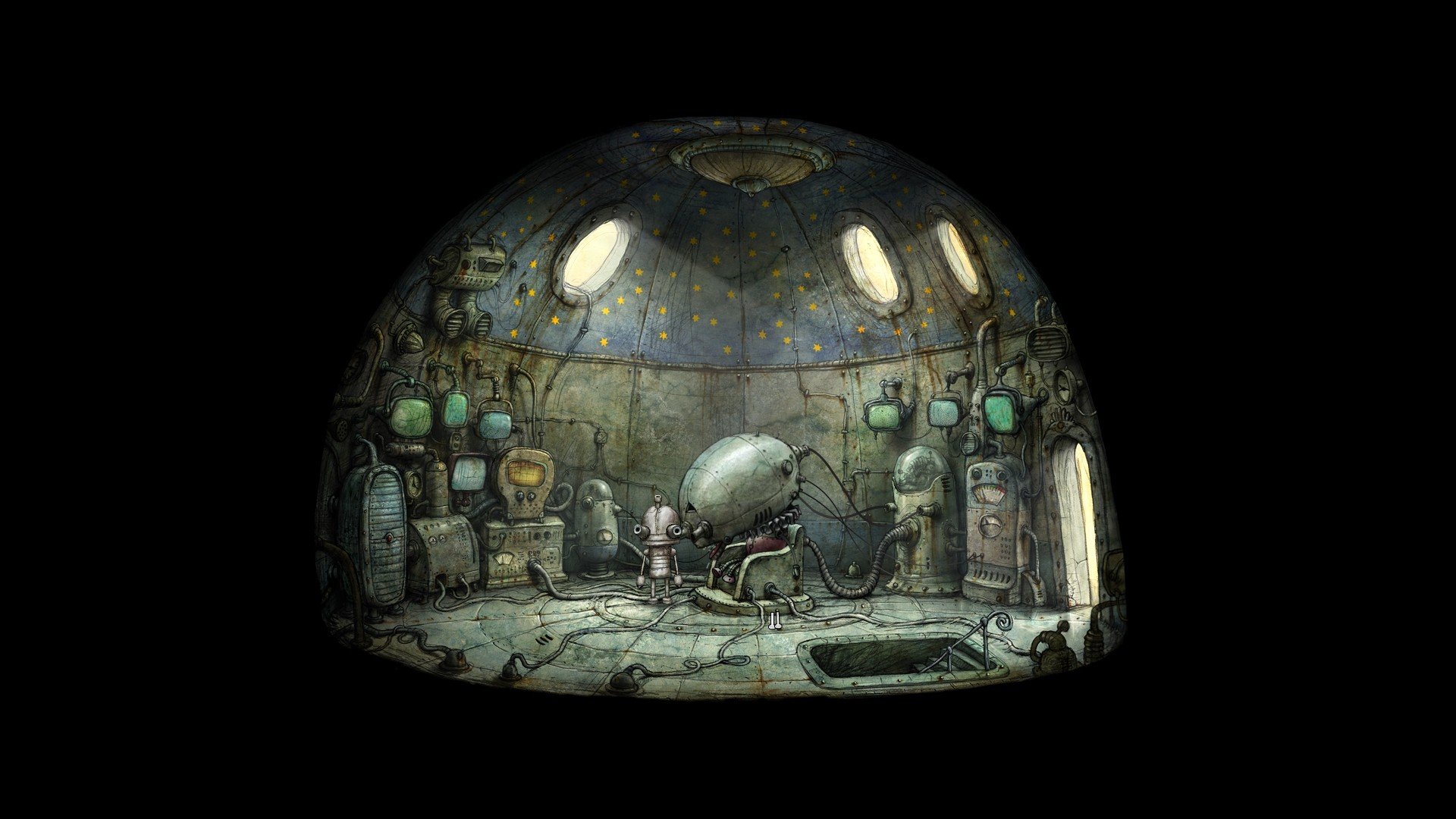 Download Cartoon Robot Black Video Game Machinarium HD Wallpaper