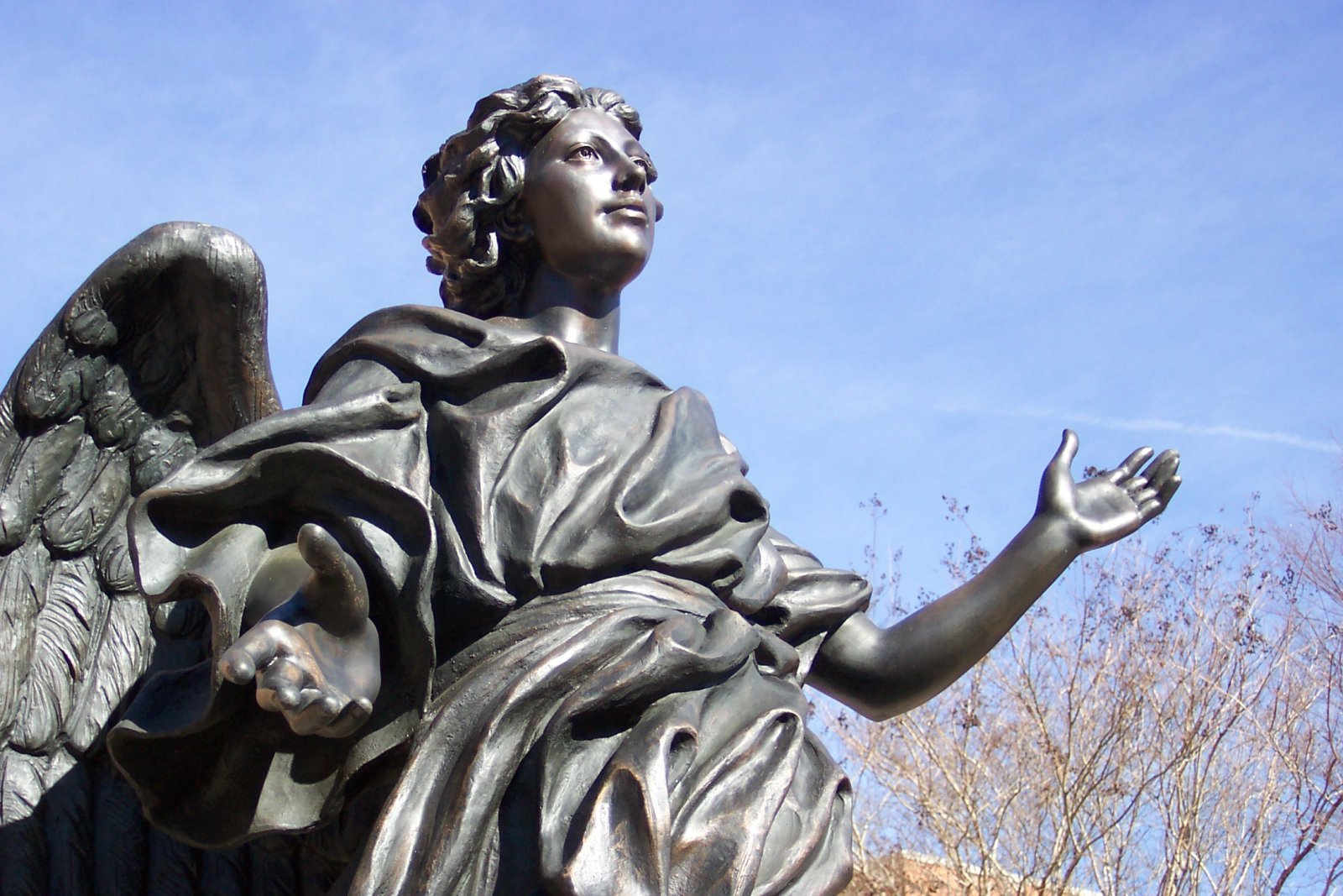 Download Man Made Angel Statue Wallpaper