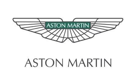 HD desktop wallpaper featuring the Aston Martin logo, a sleek and iconic emblem of the luxury vehicle brand.