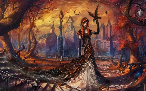 Fantasy Witch Crow HD Wallpaper | Background Image