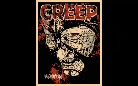 HD PC desktop wallpaper featuring Scorpius from the TV show Farscape with a striking, gritty design and the word CREEP in bold, distressed lettering.