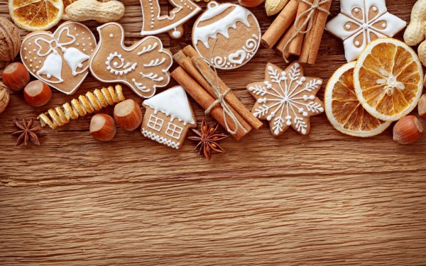 Día festivo Navidad Galleta Gingerbread Cinnamon Star Anise Fondo de pantalla HD | Fondo de Escritorio