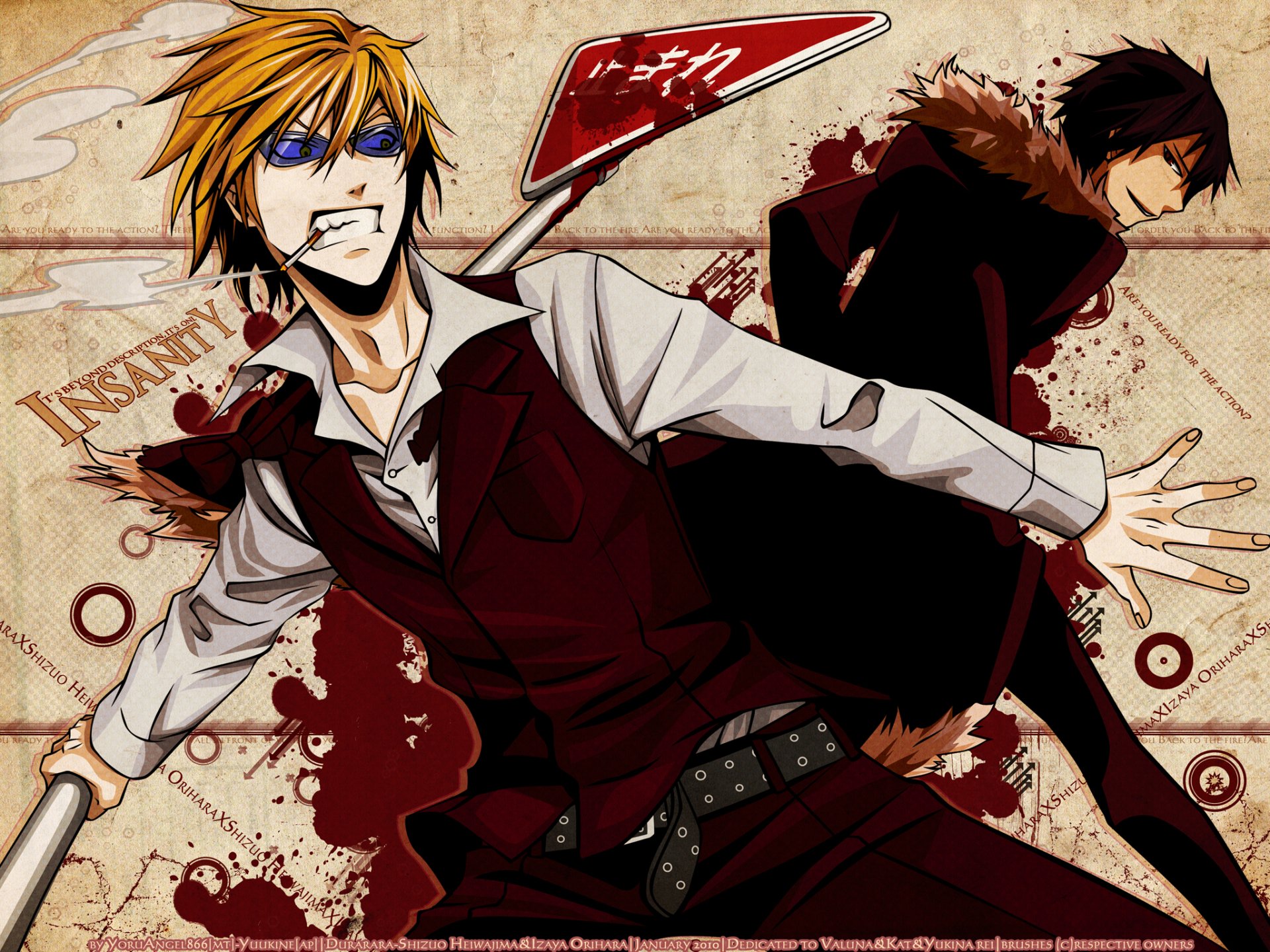 Download Shizuo Heiwajima Izaya Orihara Anime Durarara!! HD Wallpaper by yoruangel866