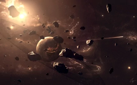 Sci Fi planetary ring HD Desktop Wallpaper | Background Image