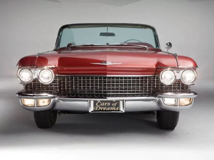 Front view of a classic red Cadillac Eldorado Biarritz, showcased as an HD PC desktop wallpaper and background.