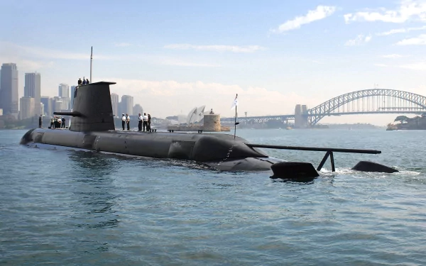  Submarine coming home to port in Sydney Harbour
