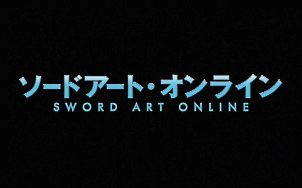 HD desktop wallpaper featuring the title Sword Art Online in both Japanese and English, set against a black background.