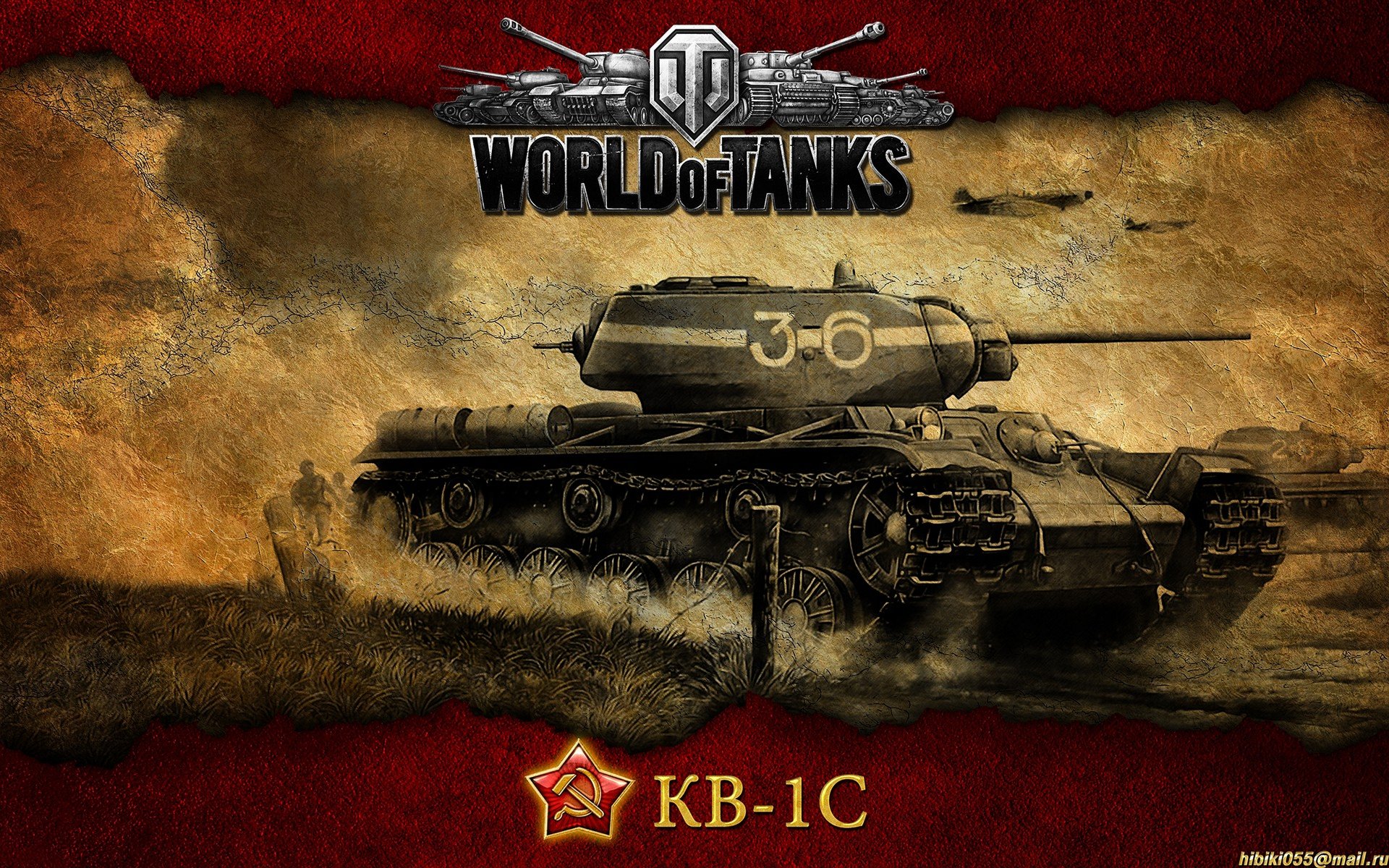 World of Tanks 4K Ultra HD PC wallpaper showing a weathered KB-1C heavy tank in sepia battlefield tones with the game logo at the top.