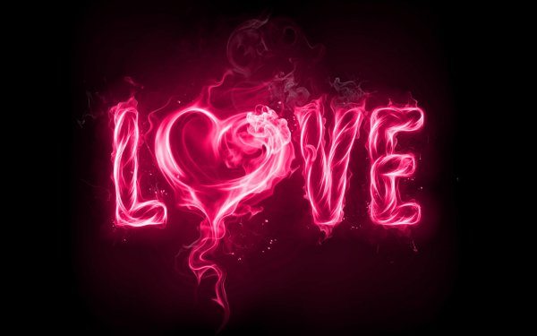 Artistic Love Smoke Red Pink Heart HD Wallpaper | Background Image