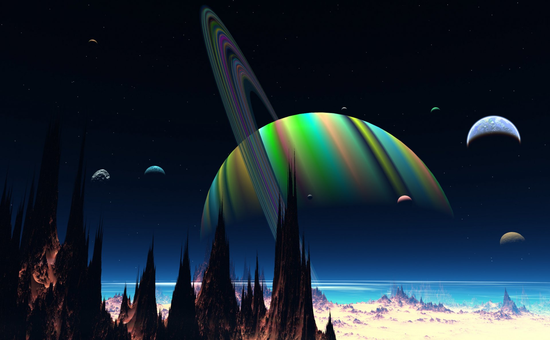 Download Sci Fi Planetscape HD Wallpaper