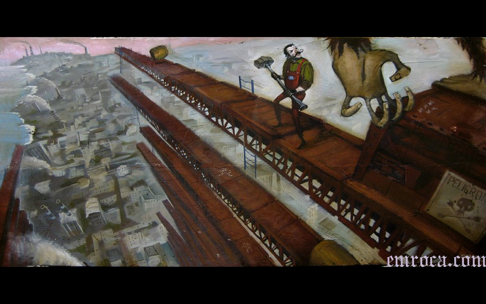 Download Video Game Donkey Kong Surreal Art Cityscape Skyscraper Wallpaper