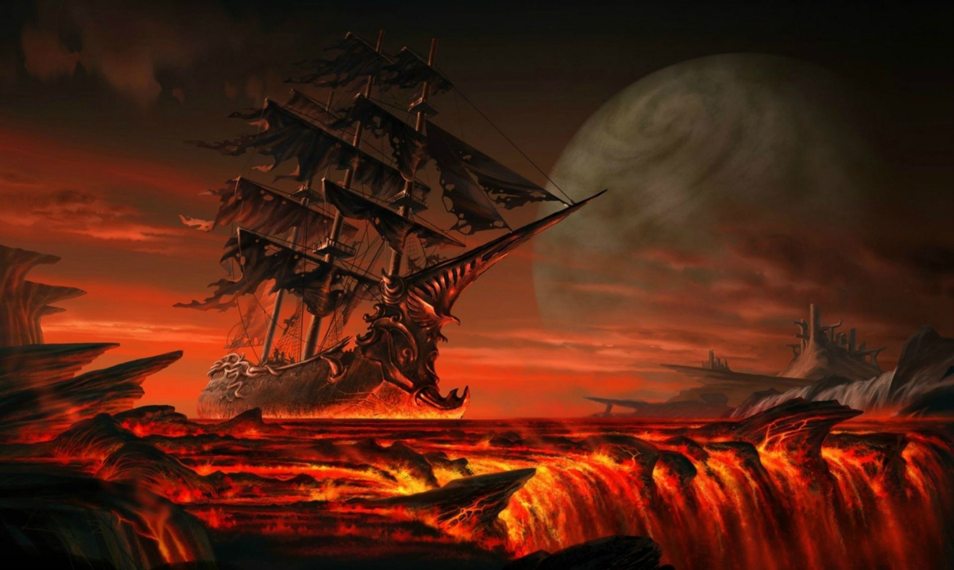 Download Fantasy Ship HD Wallpaper | 2554x1526 | Wallpaper Abyss