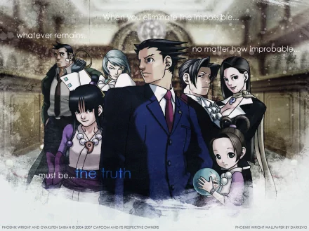 video game Phoenix Wright: Ace Attorney Anime Court characters HD Desktop Wallpaper | Background Image