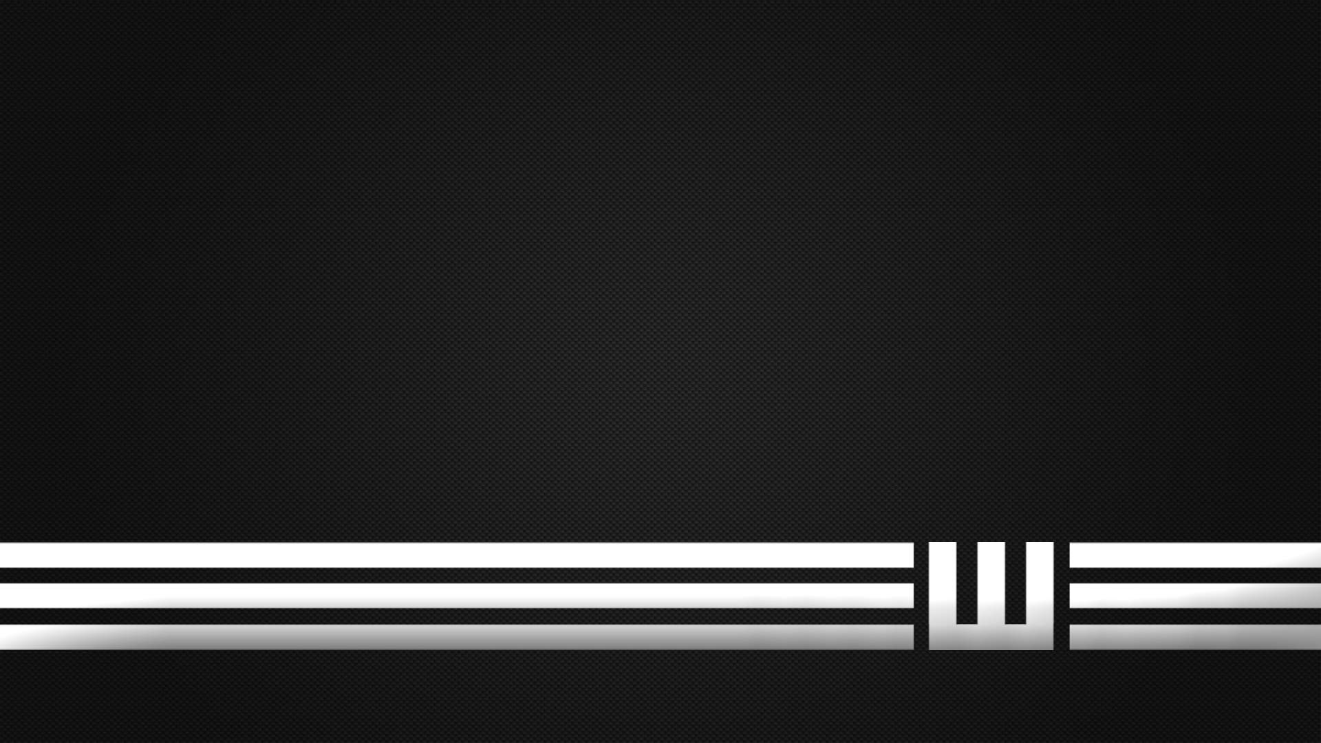 HD PC desktop wallpaper featuring a minimalist black background with white stripes and a stylized w design, inspired by the anime A Certain Magical Index.