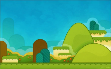 video game Super Mario World game landscape colorful hills HD Desktop Wallpaper | Background Image