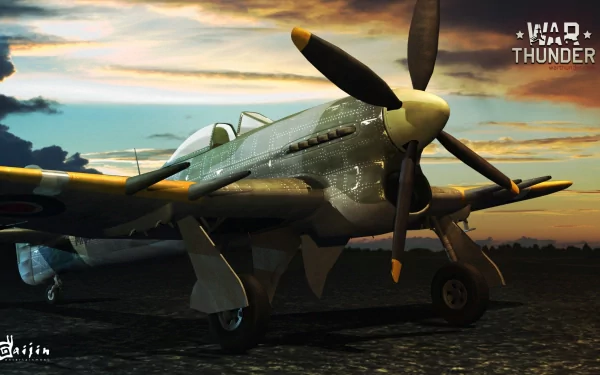 HD PC desktop wallpaper featuring a detailed World of Planes video game scene with a vintage propeller aircraft under a dramatic sunset sky.