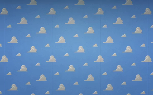 HD PC desktop wallpaper featuring the iconic blue sky and white cloud pattern from Pixar's Toy Story movie.