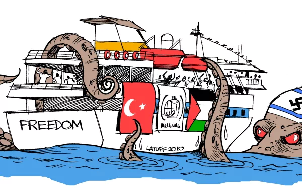 Comic Political Cartoon Freedom boat octopus HD Desktop Wallpaper | Background Image