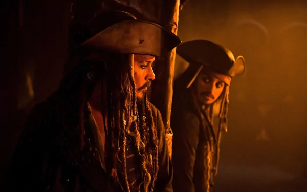Jack Sparrow Johnny Depp Angelica Teach Penelope Cruz movie Pirates of the Caribbean: On Stranger Tides HD Desktop Wallpaper | Background Image