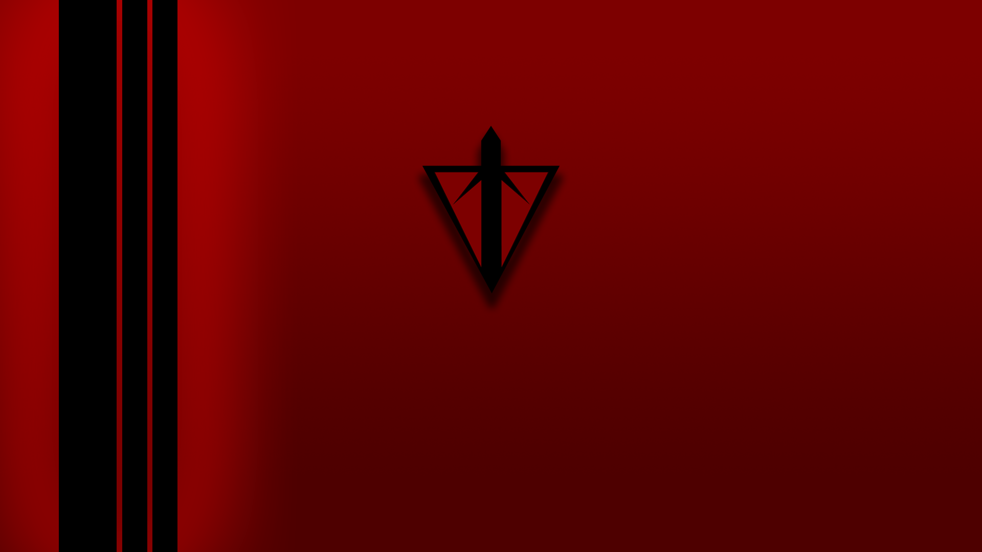 HD desktop wallpaper featuring a minimalist design with a Planetside symbol, set against a dark red background with black accents.