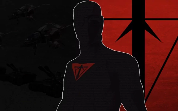 HD desktop wallpaper featuring a silhouette with Planetside insignia, aircraft in the background, and a red and black color scheme.