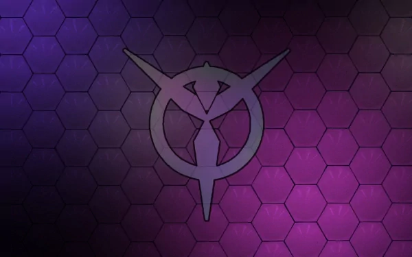 HD desktop wallpaper of Planetside 2 symbol over a hexagonal gradient background.