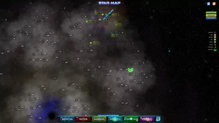 HD desktop wallpaper featuring a star map from the game Space Pirates and Zombies, with an outer space background.