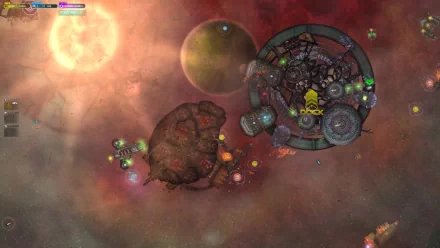 HD wallpaper featuring a vibrant scene of space pirates and zombies with spaceships and cosmic elements for a desktop background.