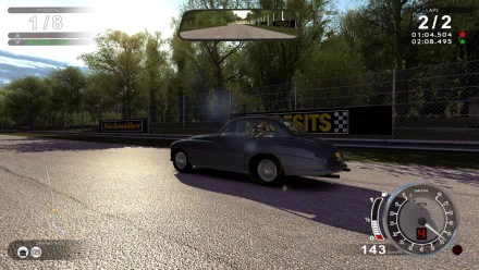 HD desktop wallpaper from Test Drive: Ferrari Racing Legends game, showing a classic Ferrari in a dynamic race setting.