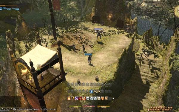 HD wallpaper of Final Fantasy XIV: A Realm Reborn featuring a tranquil forest scene with a character in the center.