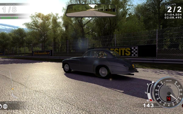 HD desktop wallpaper from Test Drive: Ferrari Racing Legends game, showing a classic Ferrari in a dynamic race setting.