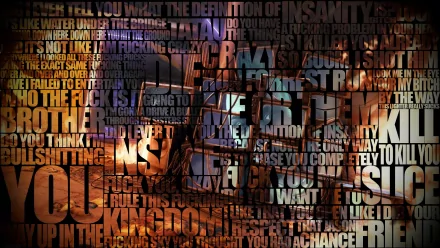 HD desktop wallpaper featuring iconic quotes from Ubisoft's Far Cry 3, blending dynamic visuals and striking typography that capture the game's themes of insanity and survival.