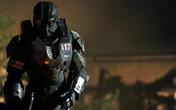 HD PC desktop wallpaper featuring a soldier from Halo 4: Forward Unto Dawn, representing the Halo movie universe with detailed armor and a dark, atmospheric background.