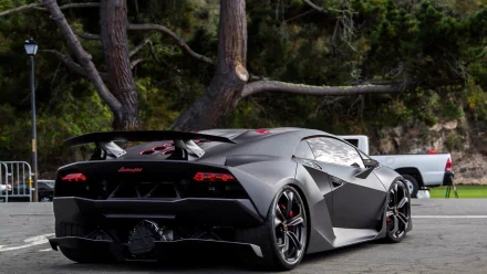 A Lamborghini Sesto Elemento parked outdoors, captured as a sleek HD desktop wallpaper.