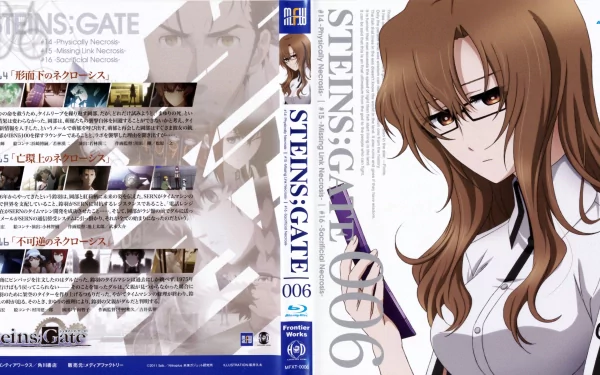 4K Ultra HD Steins;Gate anime wallpaper featuring a detailed portrait of a female character with glasses, blending soft and sharp visuals for a striking desktop background.