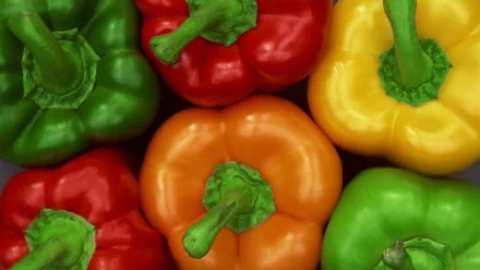 Vibrant close-up of multicolored bell peppers in high definition, serving as a vivid PC desktop wallpaper featuring fresh food imagery.
