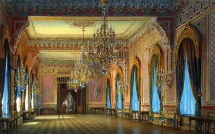 chandelier hallway man made room HD Desktop Wallpaper | Background Image