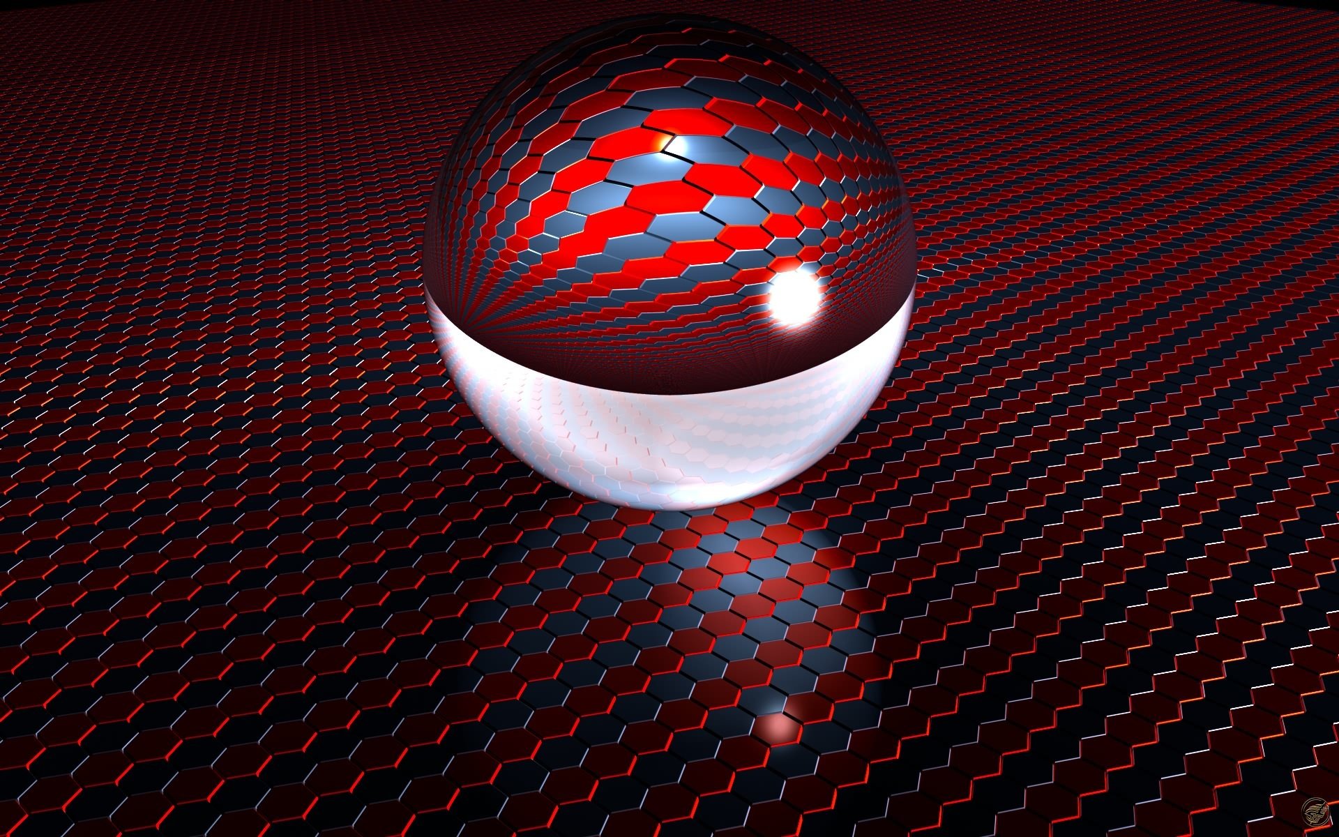 Download Hexagon CGI 3D Abstract Ball HD Wallpaper | 1920x1200 ...