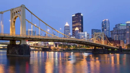 Roberto Clemente Bridge Pittsburgh man made bridge HD Desktop Wallpaper | Background Image