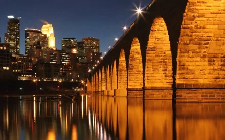 Minneapolis Stone Arch Bridge man made bridge HD Desktop Wallpaper | Background Image