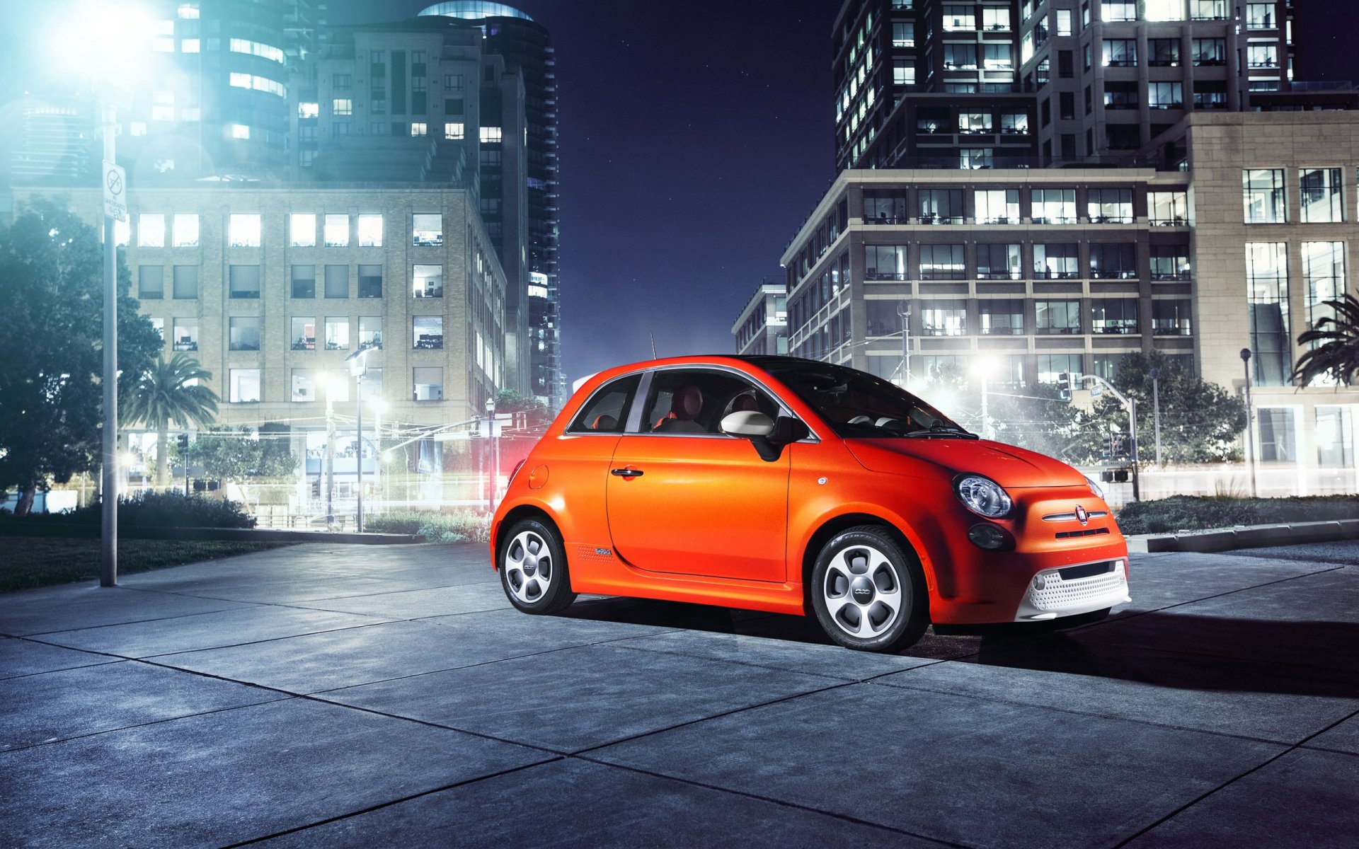 Download Vehicle Fiat 500e HD Wallpaper