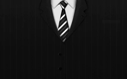 An abstract artistic design featuring a formal suit with a striped tie, set against a sleek black background, creating a sophisticated HD desktop wallpaper and background.