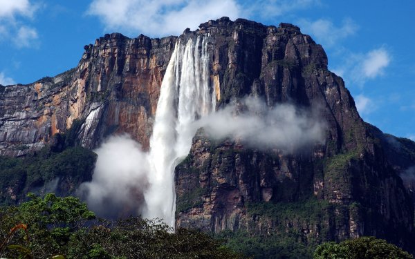 Earth Angel Falls Waterfalls Waterfall Cliff Venezuela Mountain HD Wallpaper | Background Image