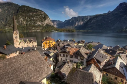 Hallstatt man made town HD Desktop Wallpaper | Background Image