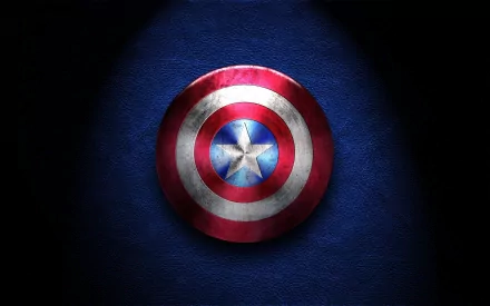 A HD desktop wallpaper featuring Captain America's iconic shield against a dark blue background, inspired by the movie Captain America: The First Avenger.